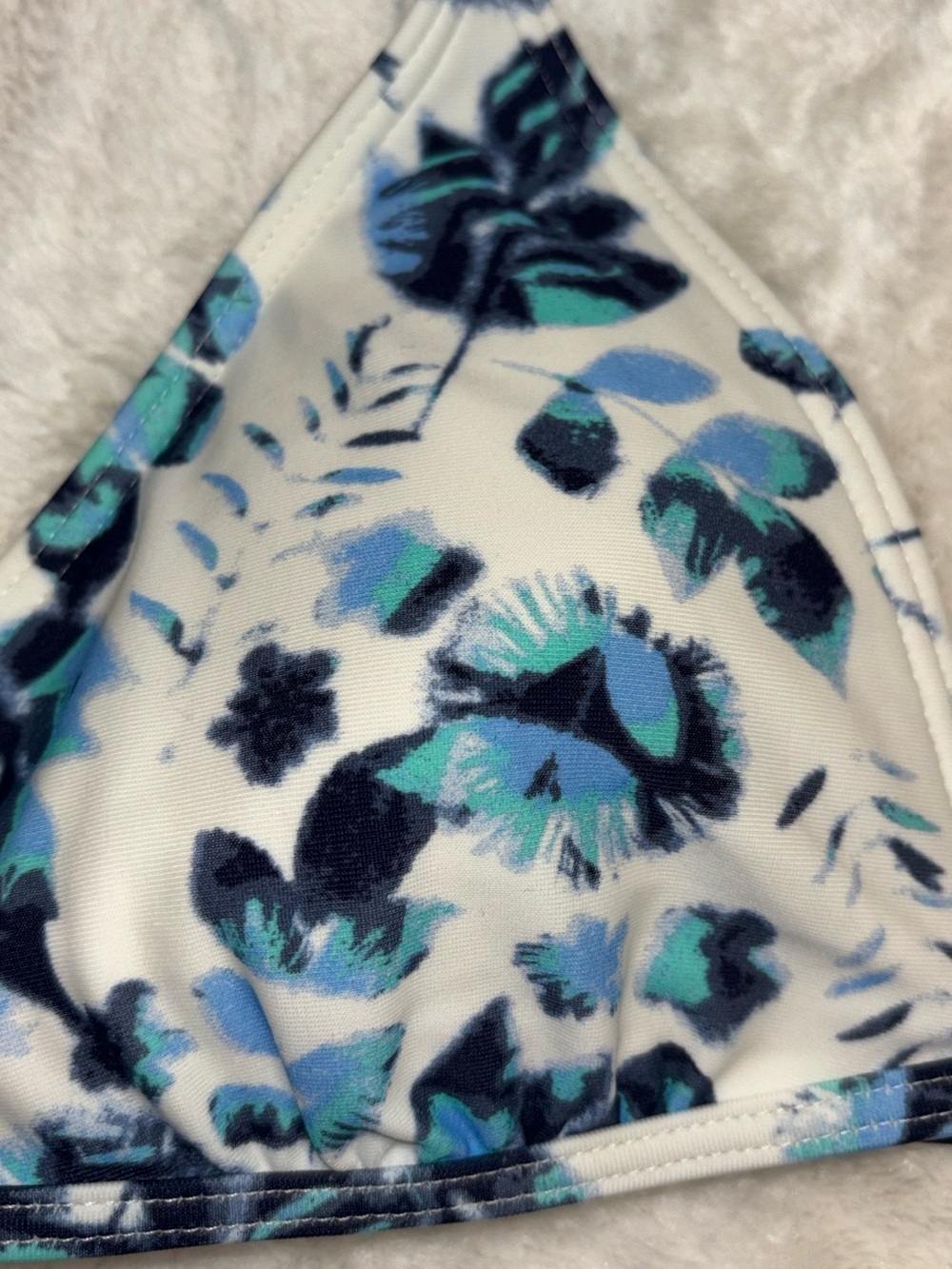 Aerie Blue Floral Print Bikini Top - Picture 3 of 14